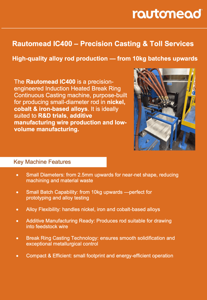 Precision Casting and Toll Services Leaflet